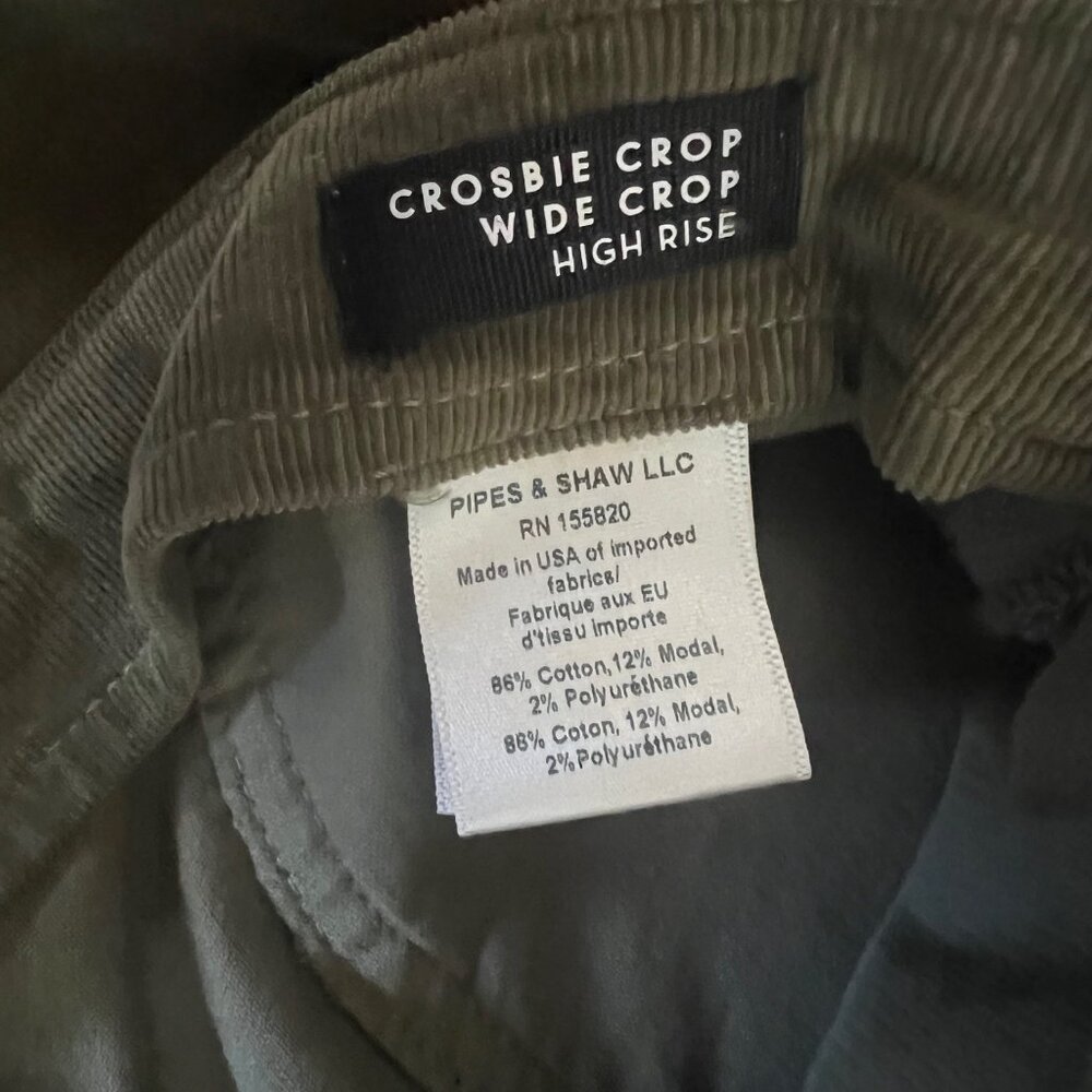 NWOT Veronica Beard Crosbie Wide Leg Button Crop Clover Green Corduroy Pants 28 - Picture 9 of 12